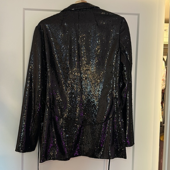 Halston sequin blazer SZ 6 - Picture 3 of 3